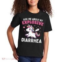 Ask Me About My Explosive Diarrhea Funny Poop Meme Unicorn  Kids T-Shirt thumb 2