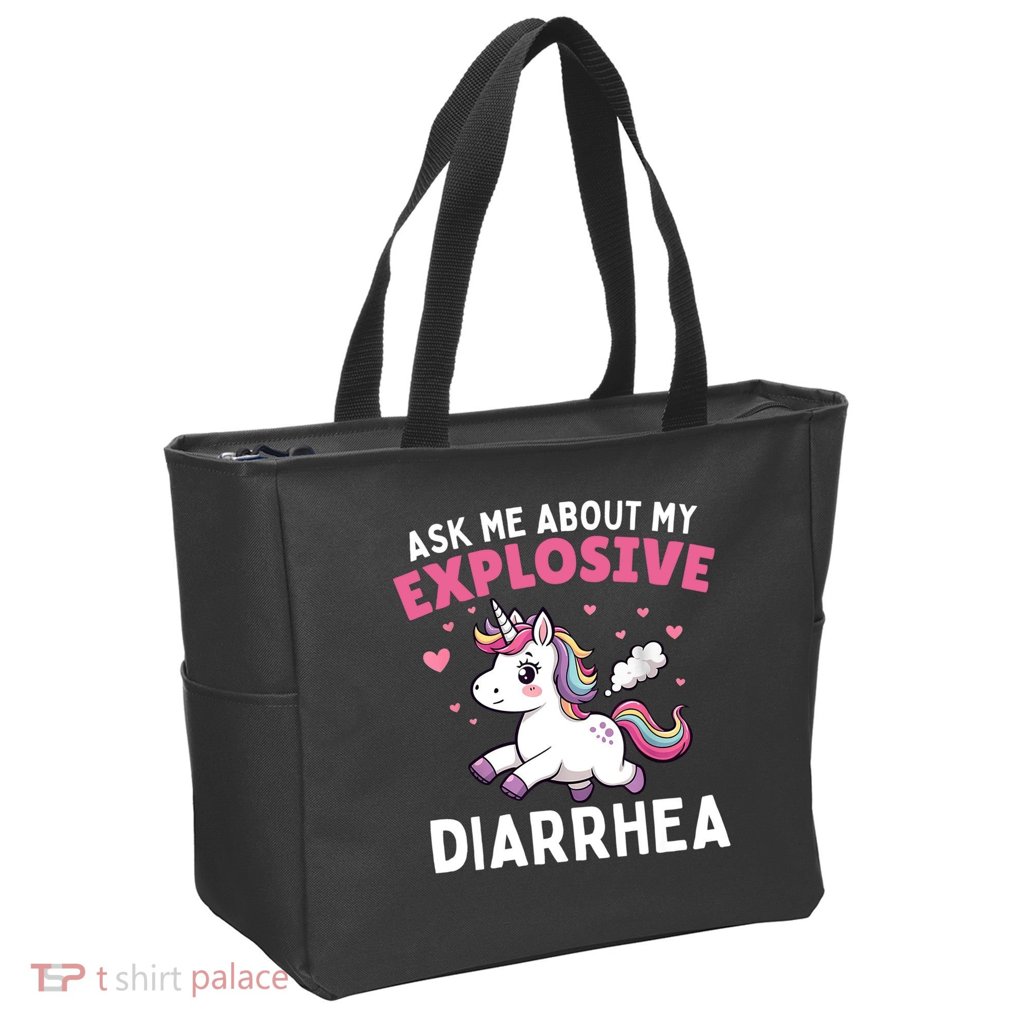 Ask Me About My Explosive Diarrhea Funny Poop Meme Unicorn  Tote Bag