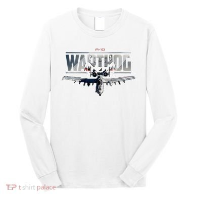 American Military Airplane Warthog Pilot Long Sleeve Shirt