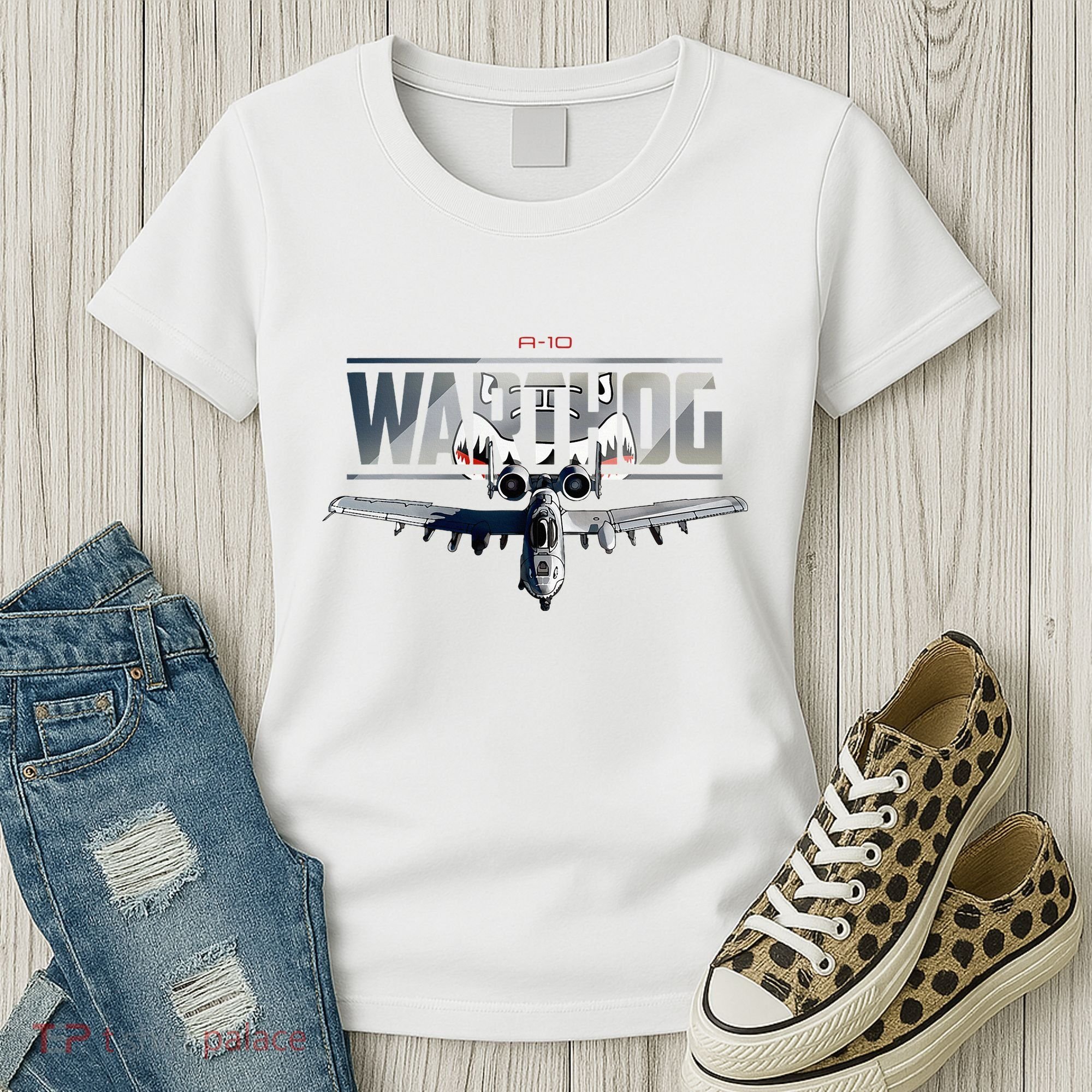 American Military Airplane Warthog Pilot Women's T-Shirt