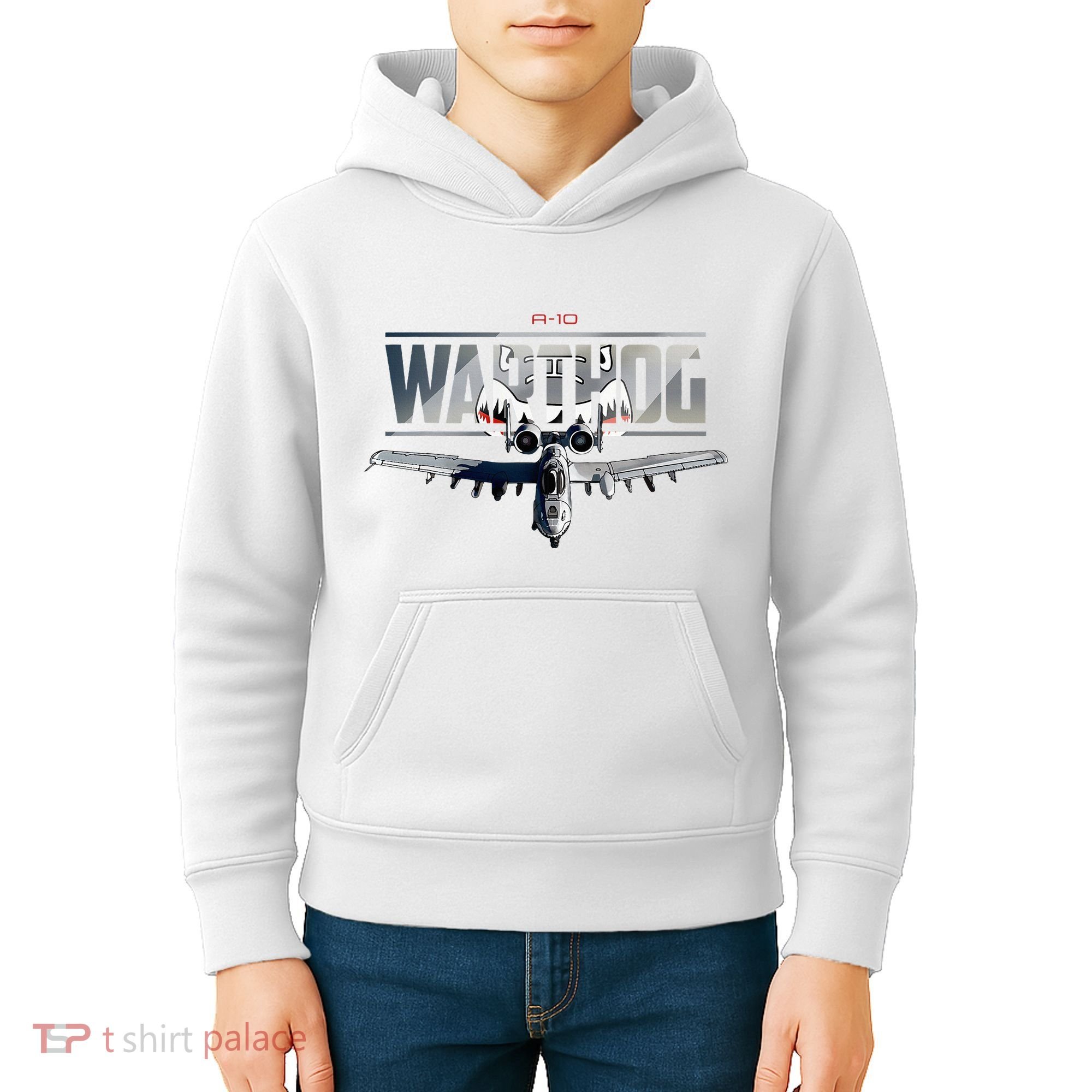 American Military Airplane Warthog Pilot Kids Hoodie