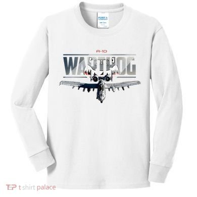 American Military Airplane Warthog Pilot Kids Long Sleeve Shirt