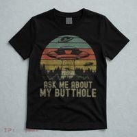 Ask Me About My Butthole Funny Retro Vintage Sunset T-Shirt thumb 5