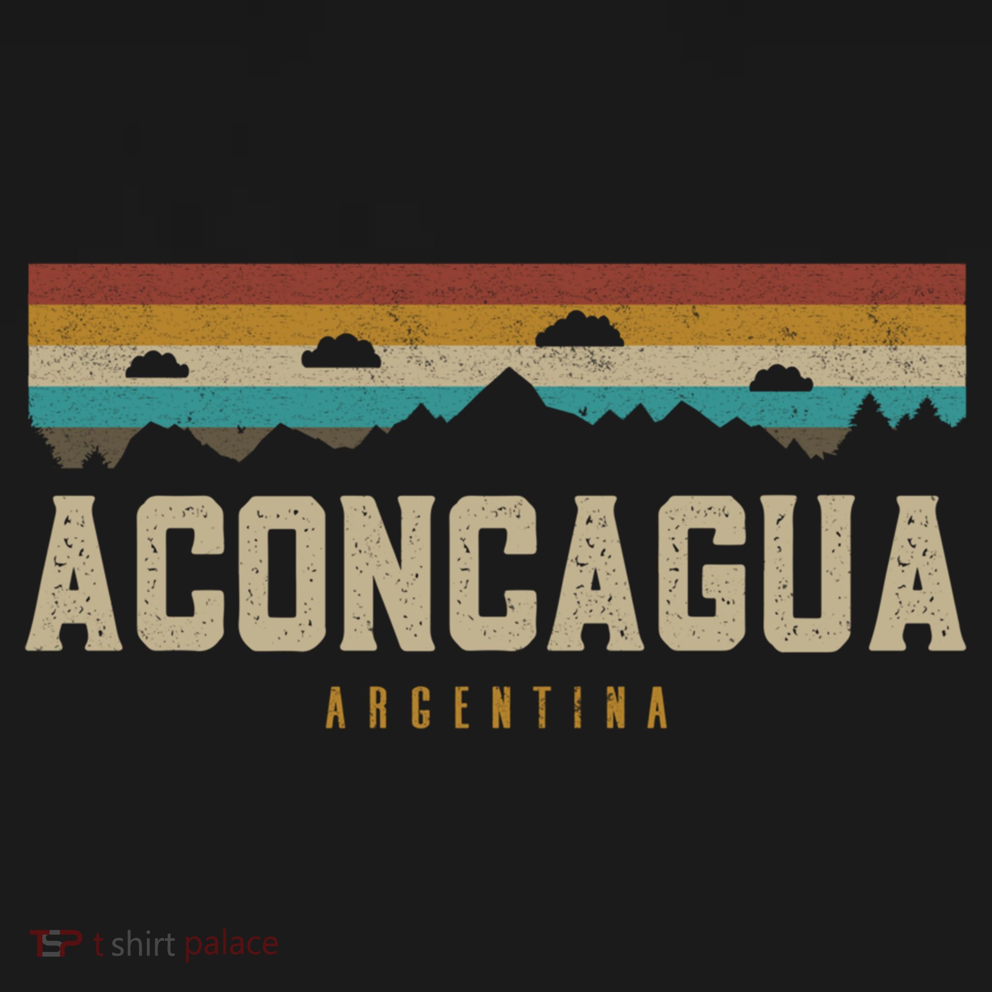Aconcagua Mountains Argentina Hiking Outdoors Retro Gift USA-Made Doggie Bandana