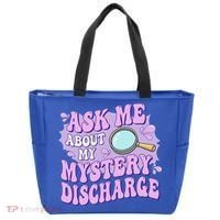 Ask Me About My Sarcastic Mystery Discharge Tote Bag thumb 0