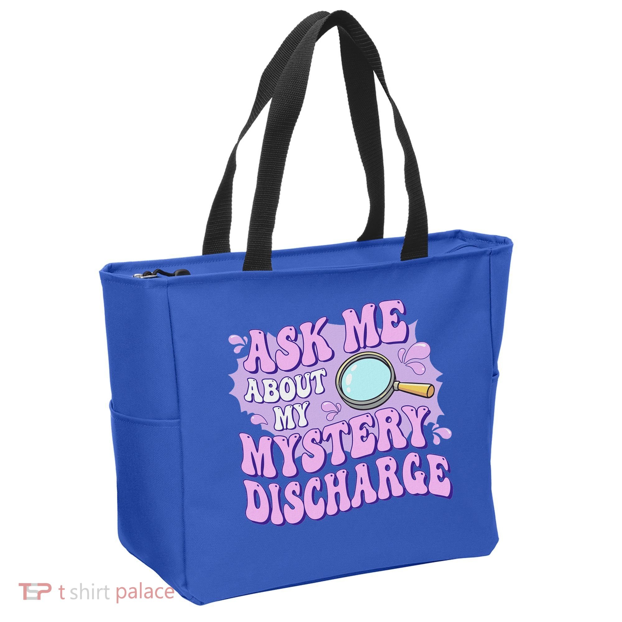Ask Me About My Sarcastic Mystery Discharge Tote Bag