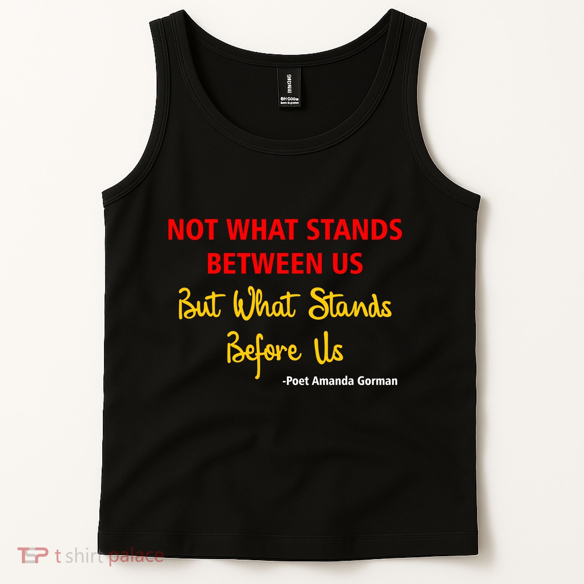 Amanda Gorman Poet What Stands Before Us Tank Top