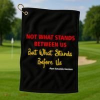 Amanda Gorman Poet What Stands Before Us Golf Towel thumb 1