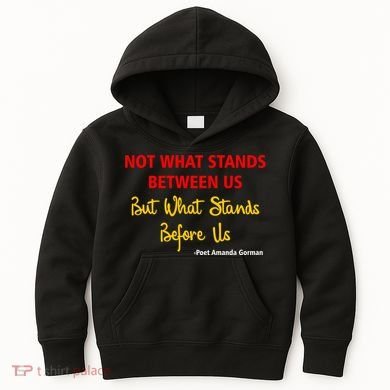 Amanda Gorman Poet What Stands Before Us Kids Hoodie