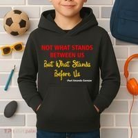 Amanda Gorman Poet What Stands Before Us Kids Hoodie thumb 2