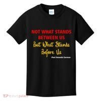 Amanda Gorman Poet What Stands Before Us Kids T-Shirt thumb 0