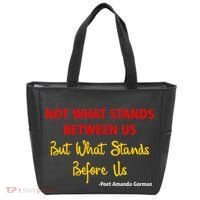 Amanda Gorman Poet What Stands Before Us Tote Bag thumb 0