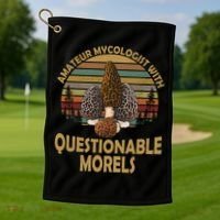 Amateur Mycologist With Questionable Morels Golf Towel thumb 1