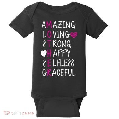 Amazing Loving Strong Happy Mother Baby Bodysuit
