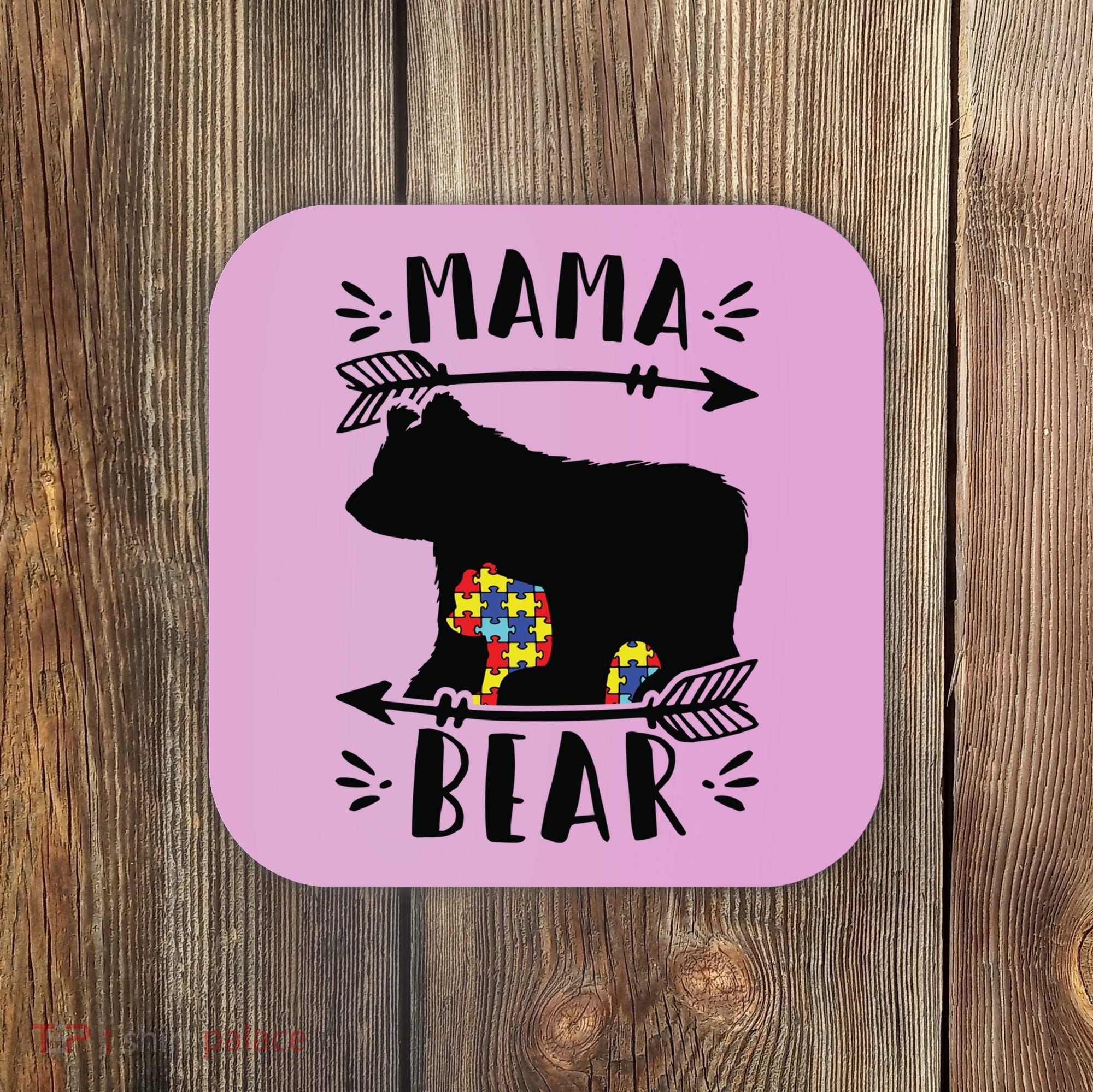Autism Mama Bear Meaningful Gift Autism Mom Cool Gift Coaster