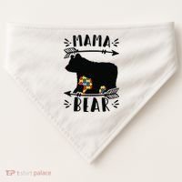 Autism Mama Bear Meaningful Gift Autism Mom Cool Gift USA-Made Doggie Bandana thumb 0