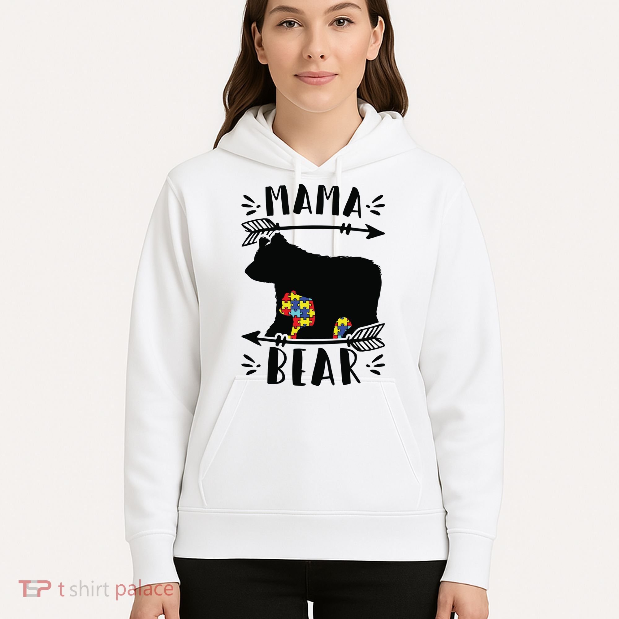 Autism Mama Bear Meaningful Gift Autism Mom Cool Gift Hoodie