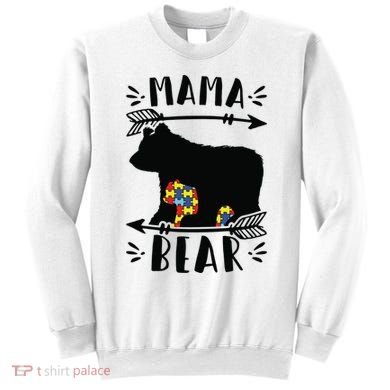 Autism Mama Bear Meaningful Gift Autism Mom Cool Gift Sweatshirt