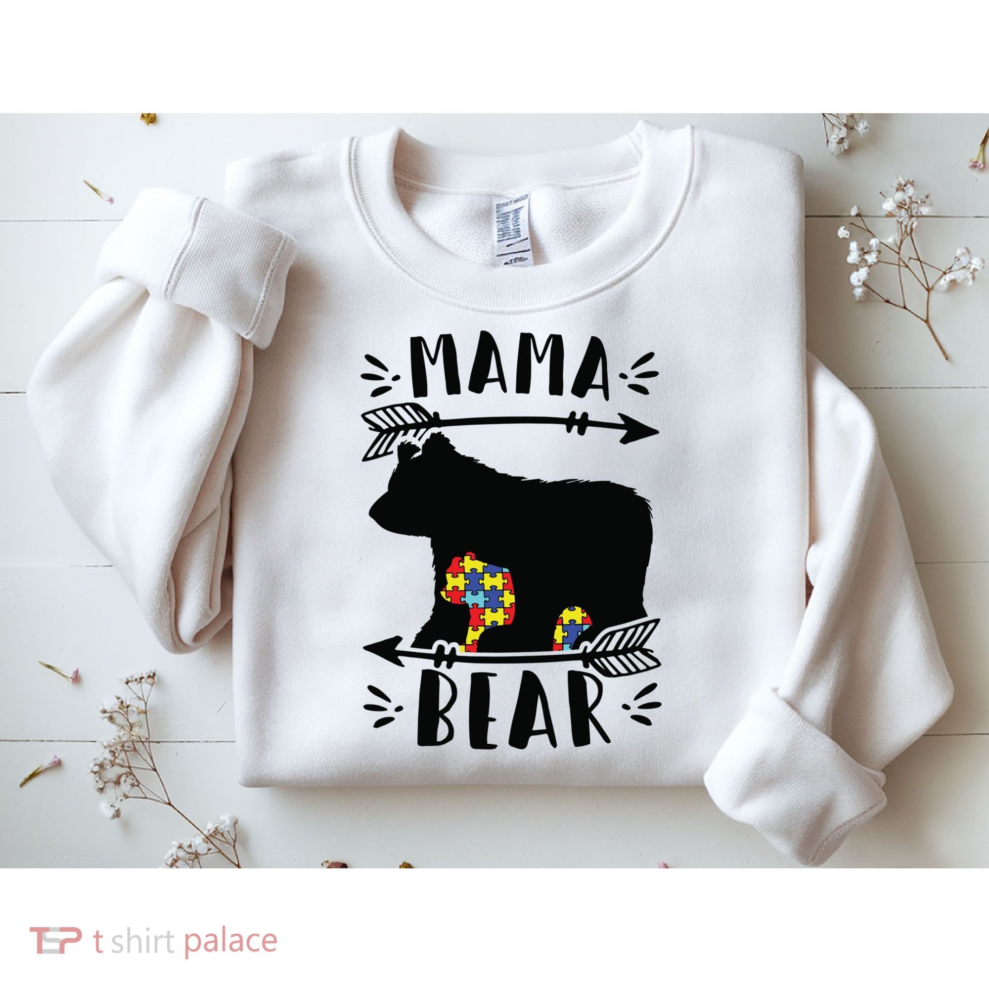 Autism Mama Bear Meaningful Gift Autism Mom Cool Gift Sweatshirt