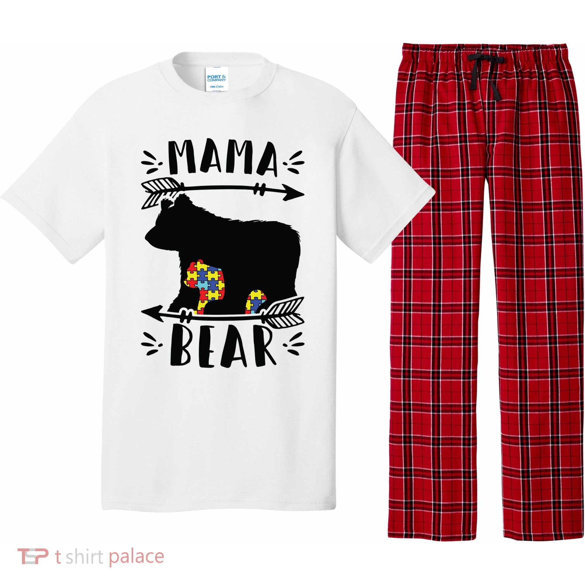 Autism Mama Bear Meaningful Gift Autism Mom Cool Gift Pajama Set
