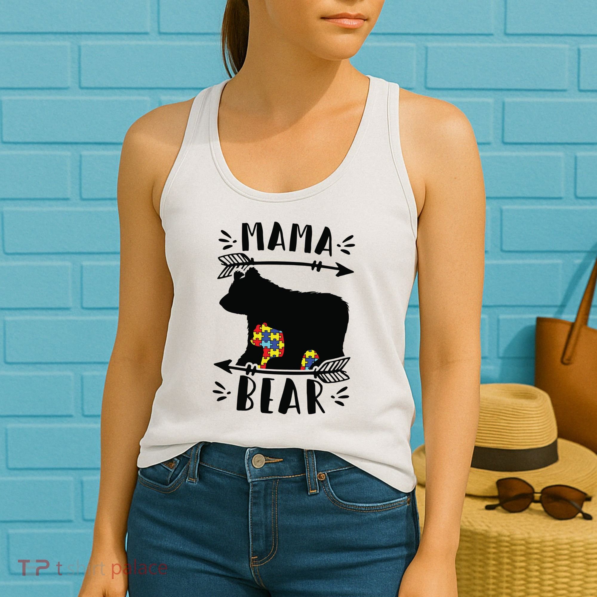 Autism Mama Bear Meaningful Gift Autism Mom Cool Gift Women's Tank Top