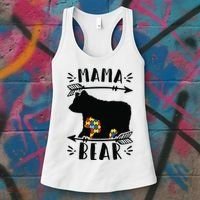 Autism Mama Bear Meaningful Gift Autism Mom Cool Gift Women's Tank Top thumb 3