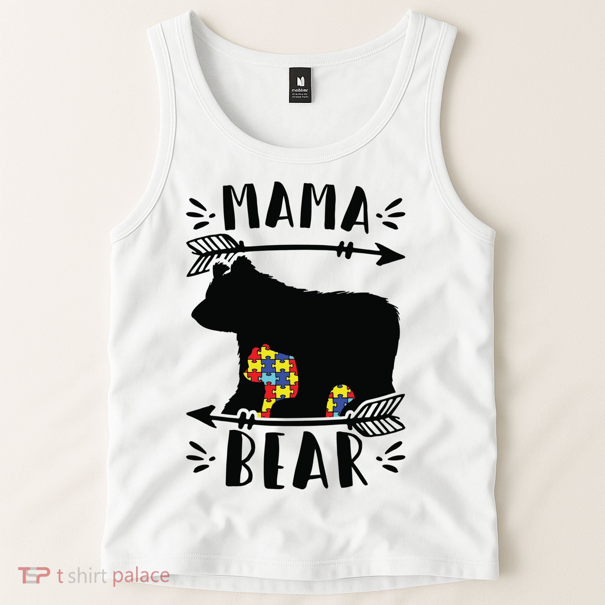 Autism Mama Bear Meaningful Gift Autism Mom Cool Gift Tank Top