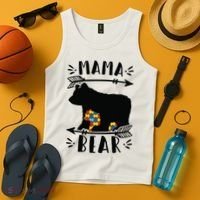 Autism Mama Bear Meaningful Gift Autism Mom Cool Gift Tank Top thumb 4