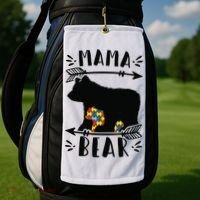 Autism Mama Bear Meaningful Gift Autism Mom Cool Gift Golf Towel thumb 2