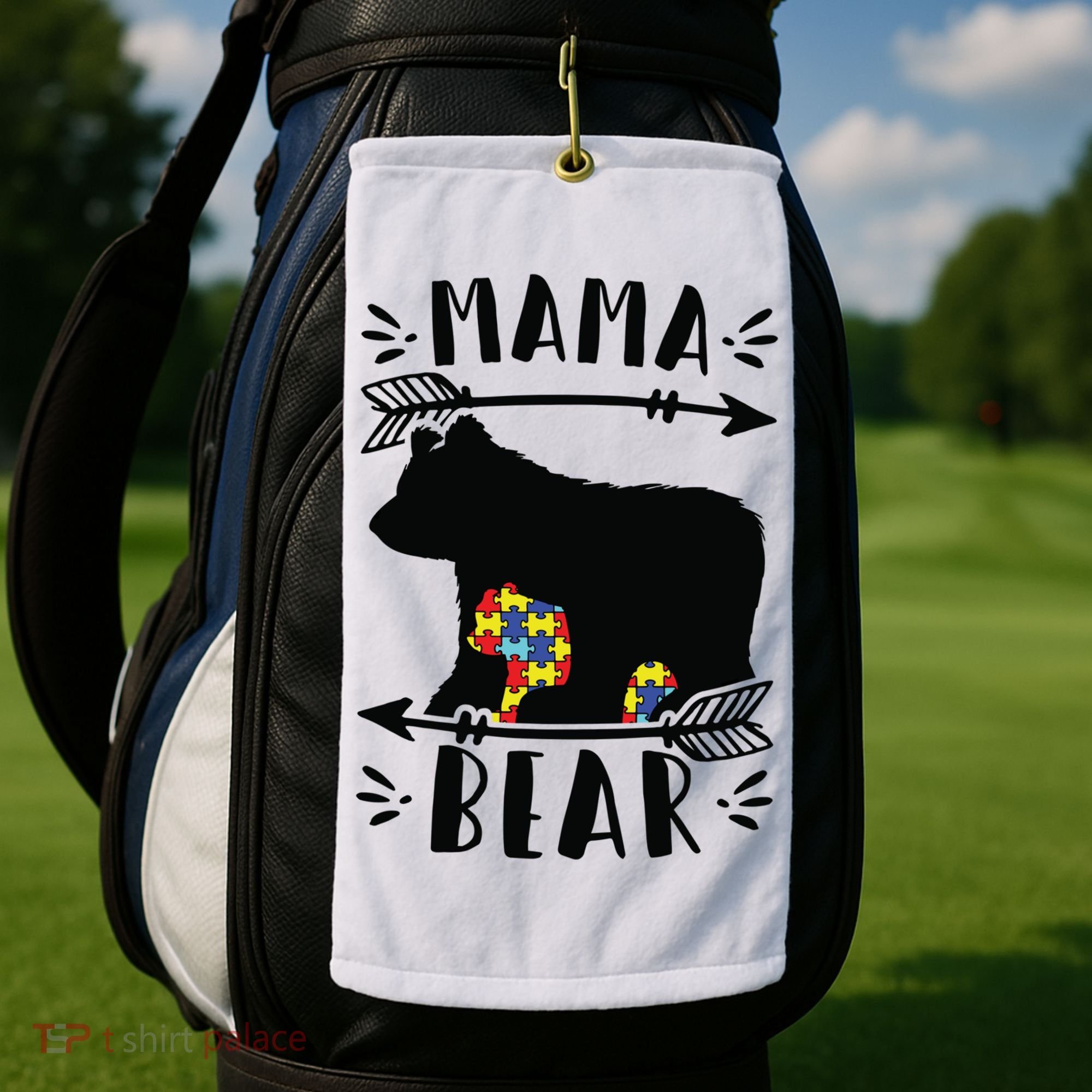 Autism Mama Bear Meaningful Gift Autism Mom Cool Gift Golf Towel