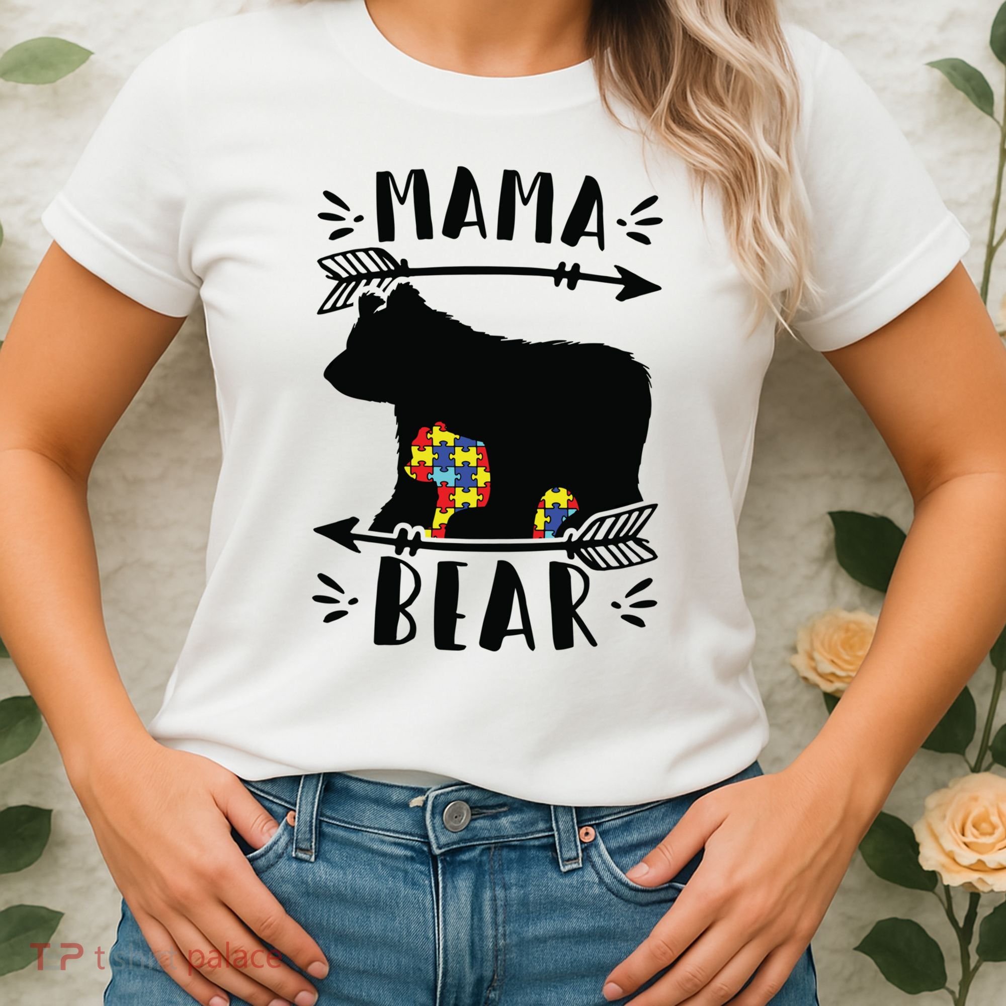 Autism Mama Bear Meaningful Gift Autism Mom Cool Gift Women's T-Shirt