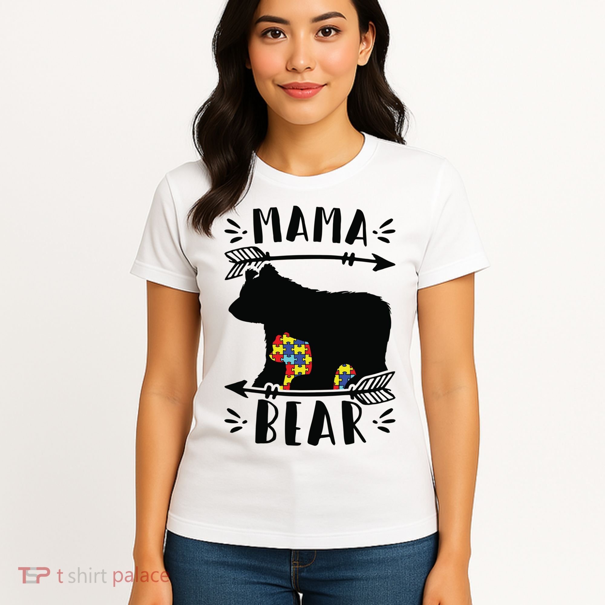 Autism Mama Bear Meaningful Gift Autism Mom Cool Gift Women's T-Shirt