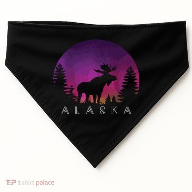 Alaska Moose Borealis Alaskan Landscape USA-Made Doggie Bandana