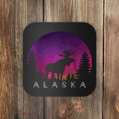 Alaska Moose Borealis Alaskan Landscape Coaster