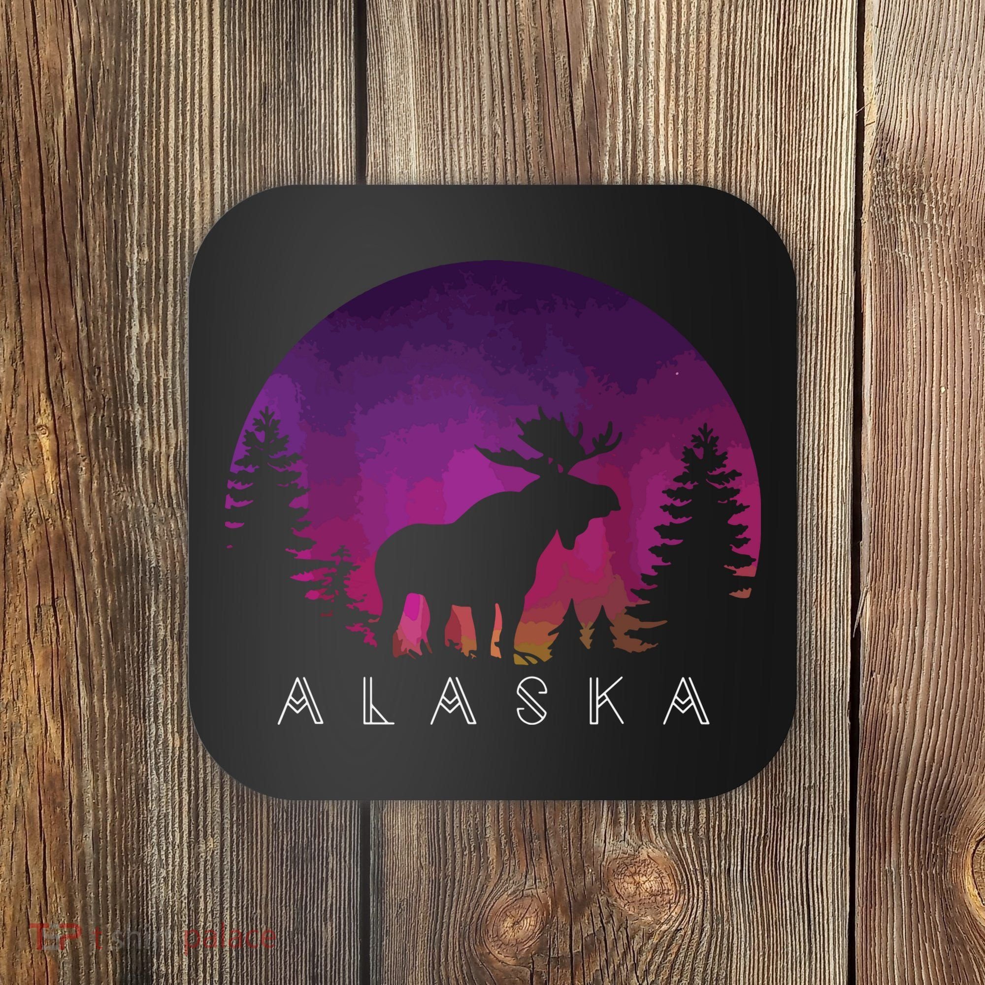 Alaska Moose Borealis Alaskan Landscape Coaster