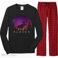 Alaska Moose Borealis Alaskan Landscape Long Sleeve Pajama Set thumb 0