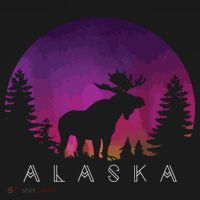 Alaska Moose Borealis Alaskan Landscape Long Sleeve Pajama Set thumb 2