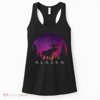 Alaska Moose Borealis Alaskan Landscape Women's Tank Top thumb 0