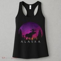 Alaska Moose Borealis Alaskan Landscape Women's Tank Top thumb 3