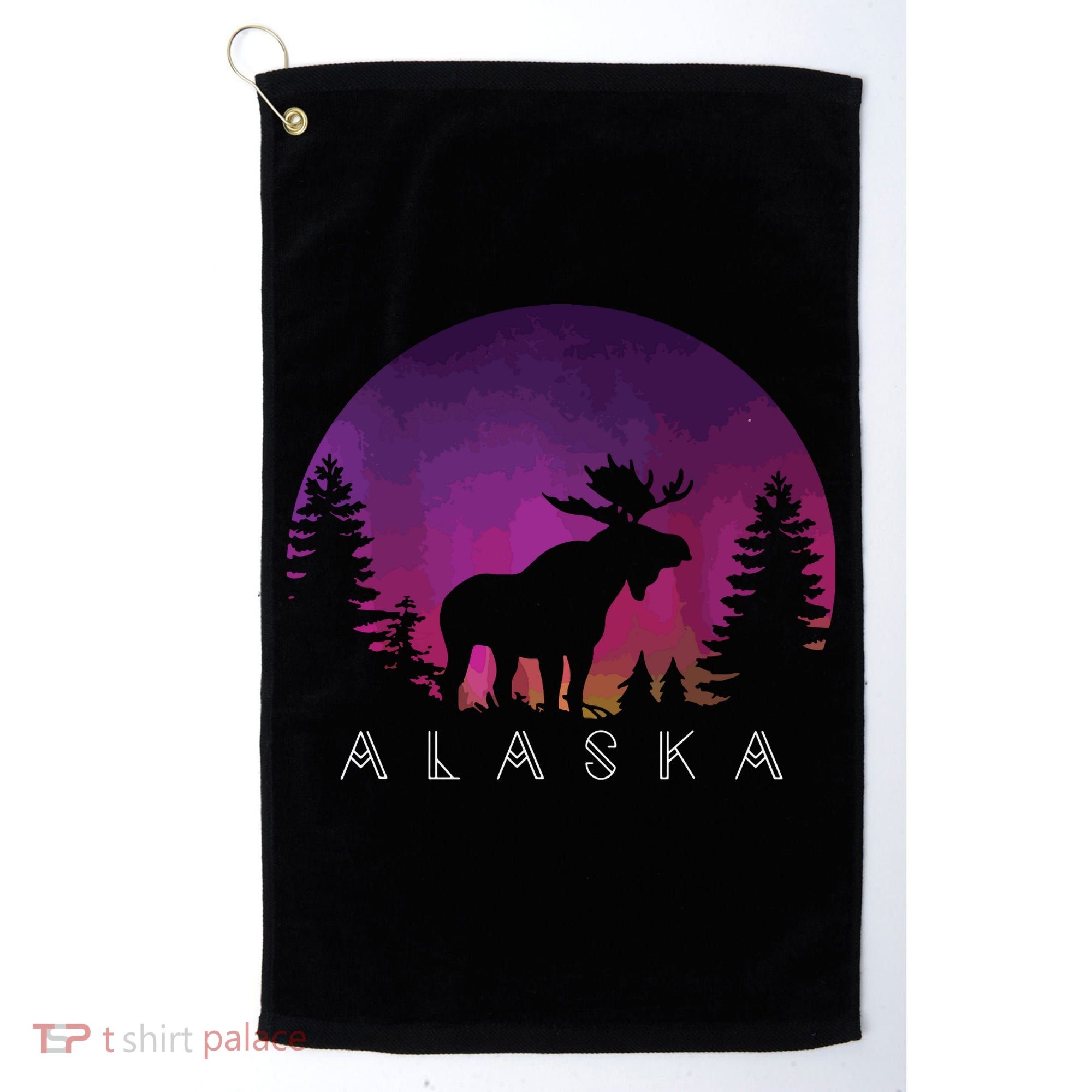 Alaska Moose Borealis Alaskan Landscape Golf Towel