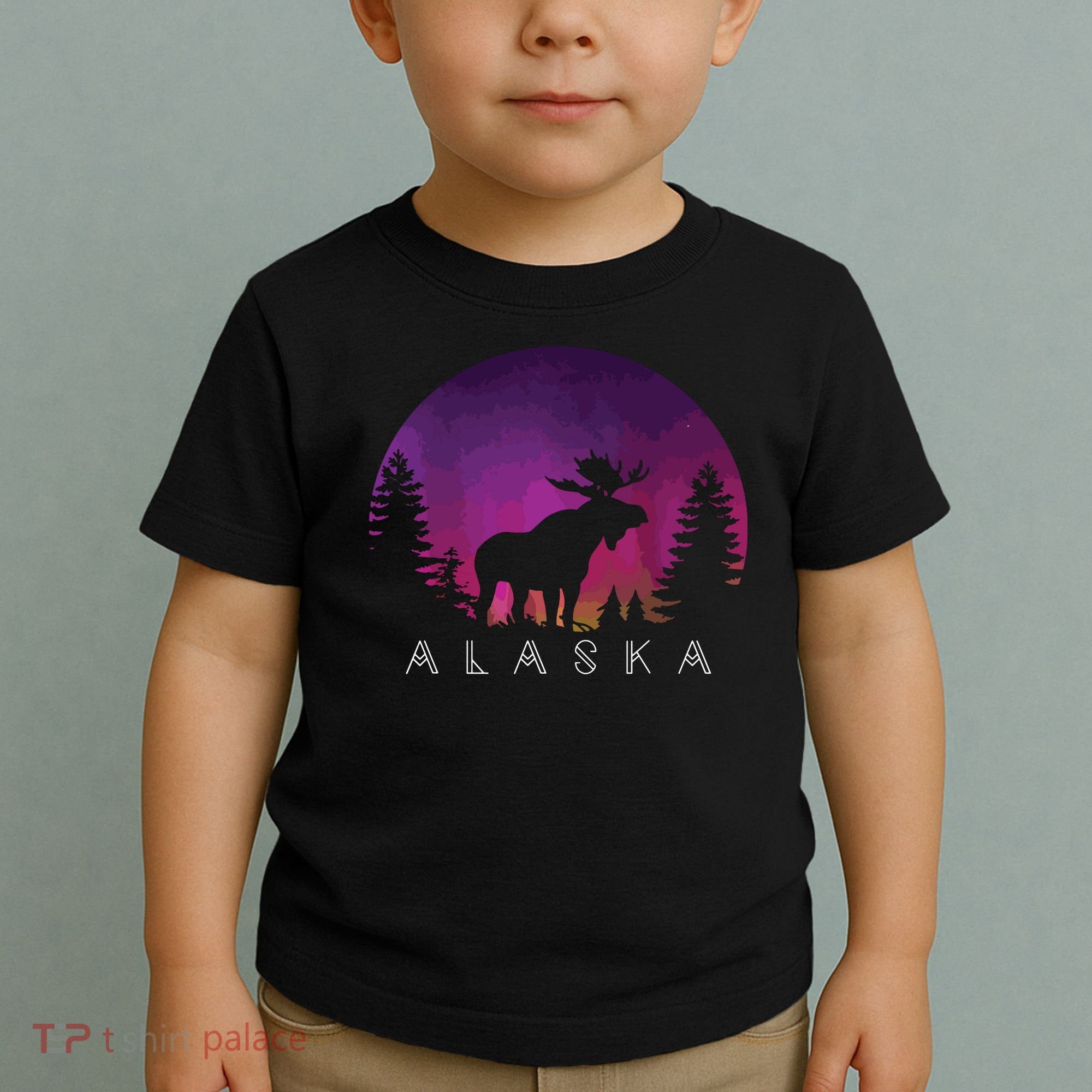 Alaska Moose Borealis Alaskan Landscape Toddler T-Shirt