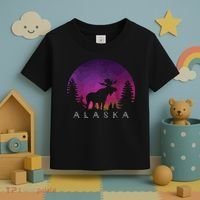 Alaska Moose Borealis Alaskan Landscape Toddler T-Shirt thumb 3