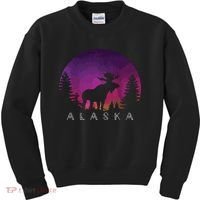 Alaska Moose Borealis Alaskan Landscape Kids Sweatshirt thumb 0