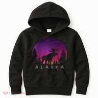 Alaska Moose Borealis Alaskan Landscape Kids Hoodie thumb 0