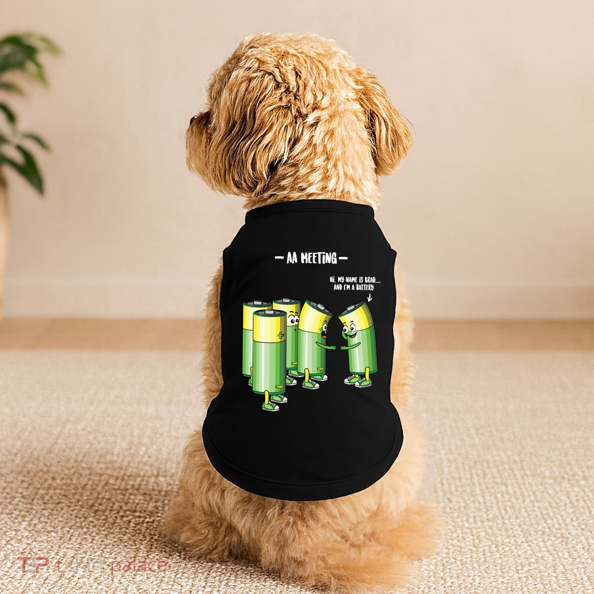 Aa Meeting Battery Alcohol Addict Beer Wine Funny Gift Doggie Tank