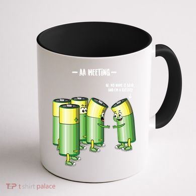 Aa Meeting Battery Alcohol Addict Beer Wine Funny Gift Coffee Mug back