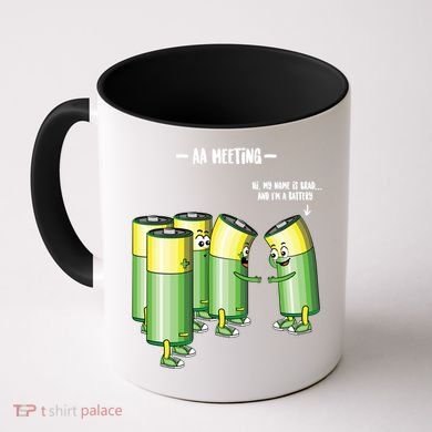 Aa Meeting Battery Alcohol Addict Beer Wine Funny Gift Coffee Mug