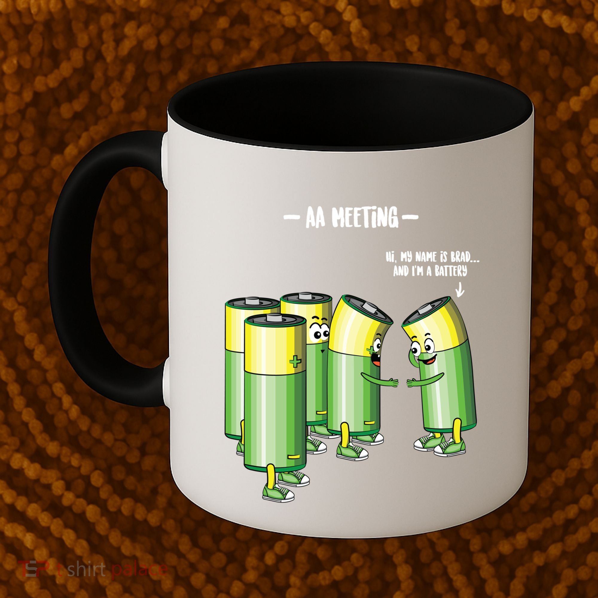 Aa Meeting Battery Alcohol Addict Beer Wine Funny Gift Coffee Mug