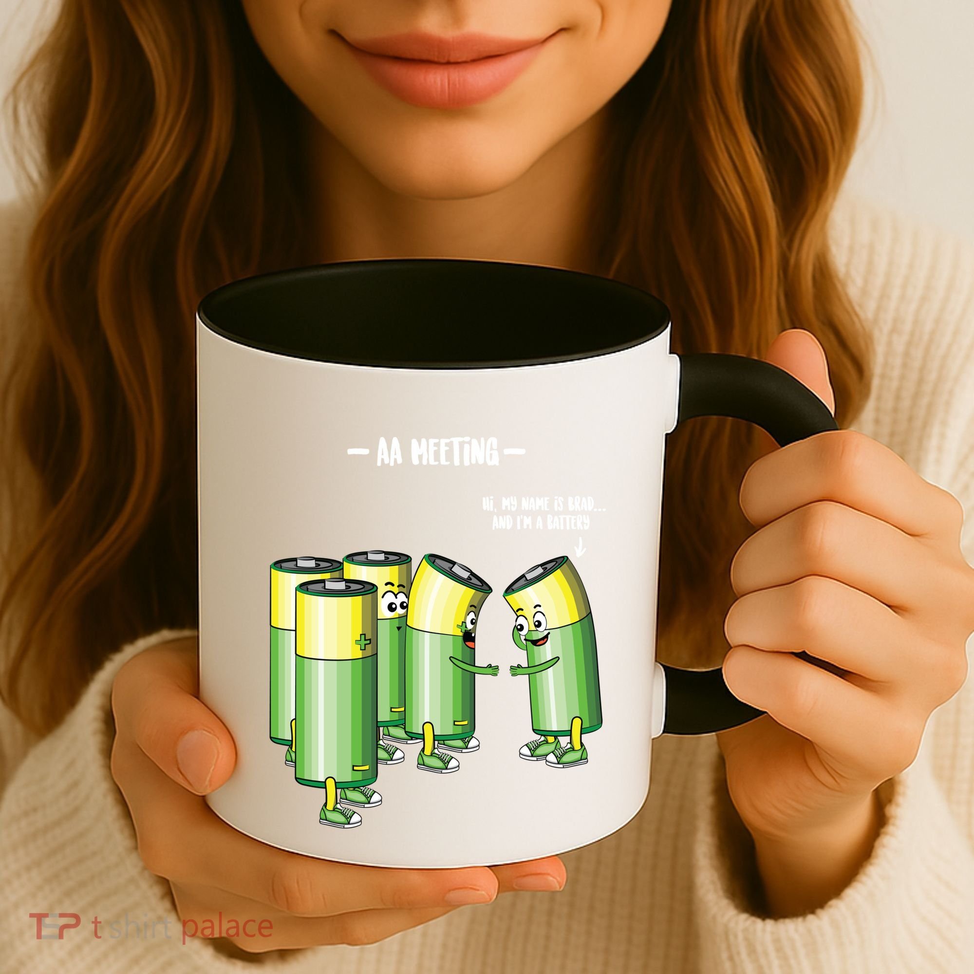 Aa Meeting Battery Alcohol Addict Beer Wine Funny Gift Coffee Mug