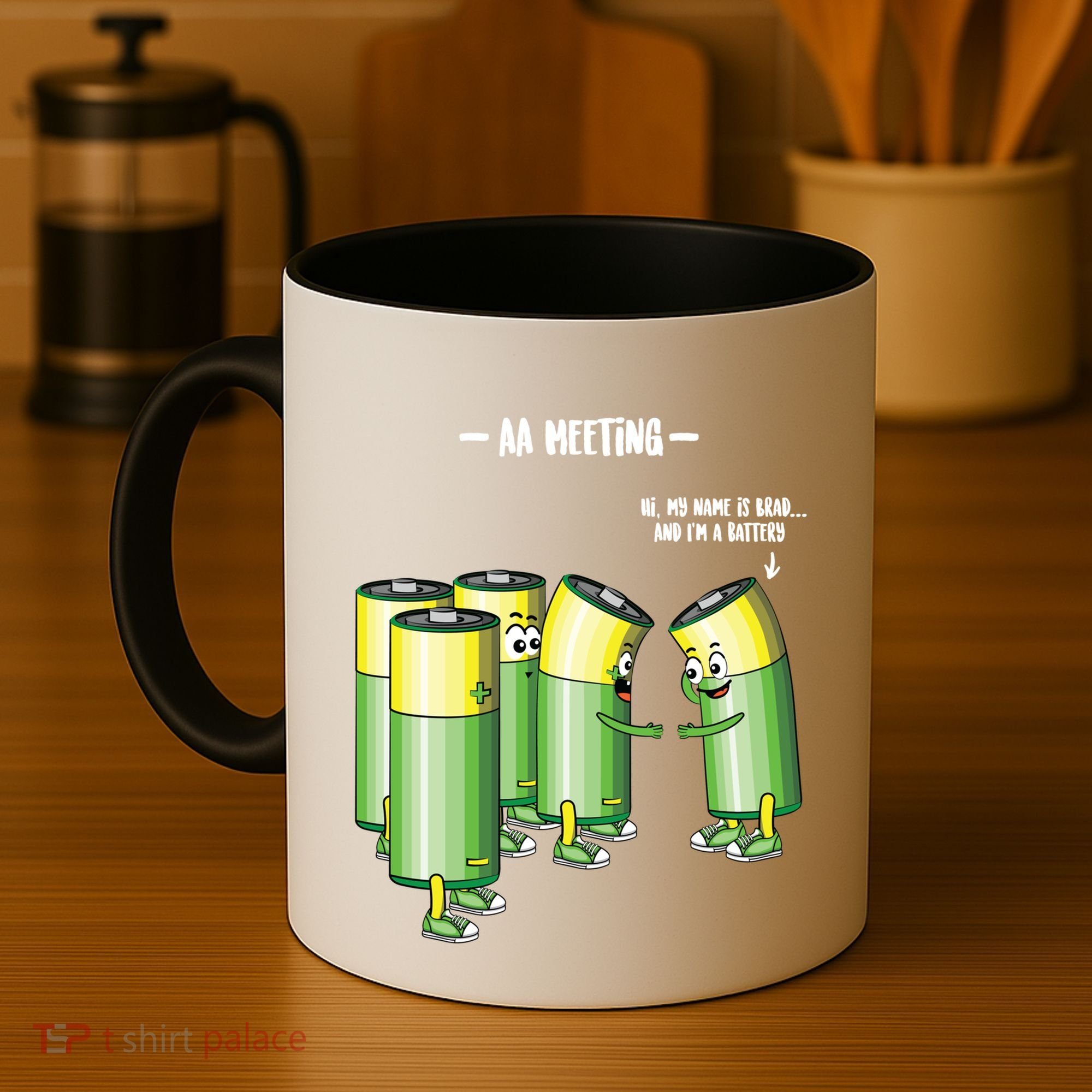Aa Meeting Battery Alcohol Addict Beer Wine Funny Gift Coffee Mug